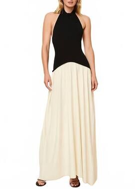 NEW SOLID & STRIPED soglio maxi dress in ecru/noir